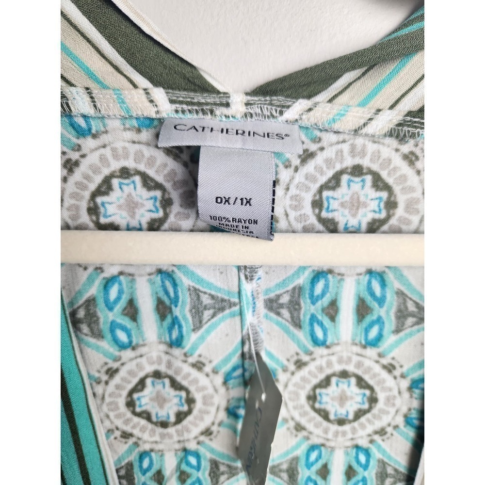 Catherines Springwater Gauze Kimono sz XL 1X  Geoprint nwt boho festival - Picture 5 of 8